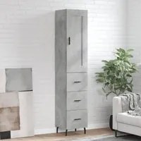 Credenza Grigio Cemento 34,5x34x180 cm in Legno Multistratocod mxl 102227