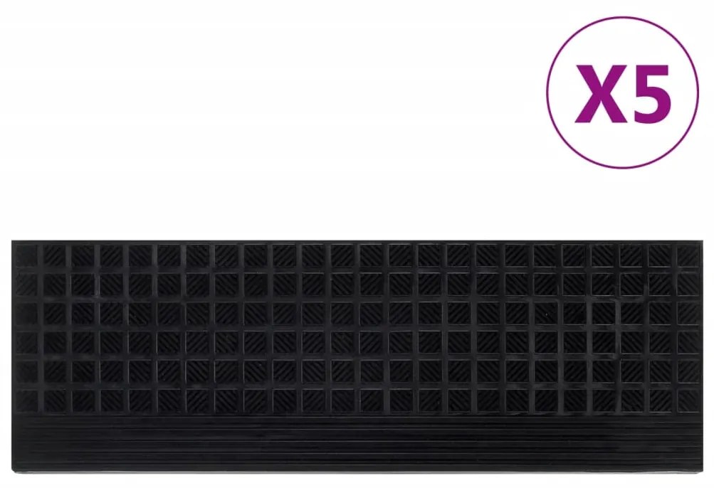 Tappetino Per Scale 5 Pz 25x75 Cm İn Gomma /