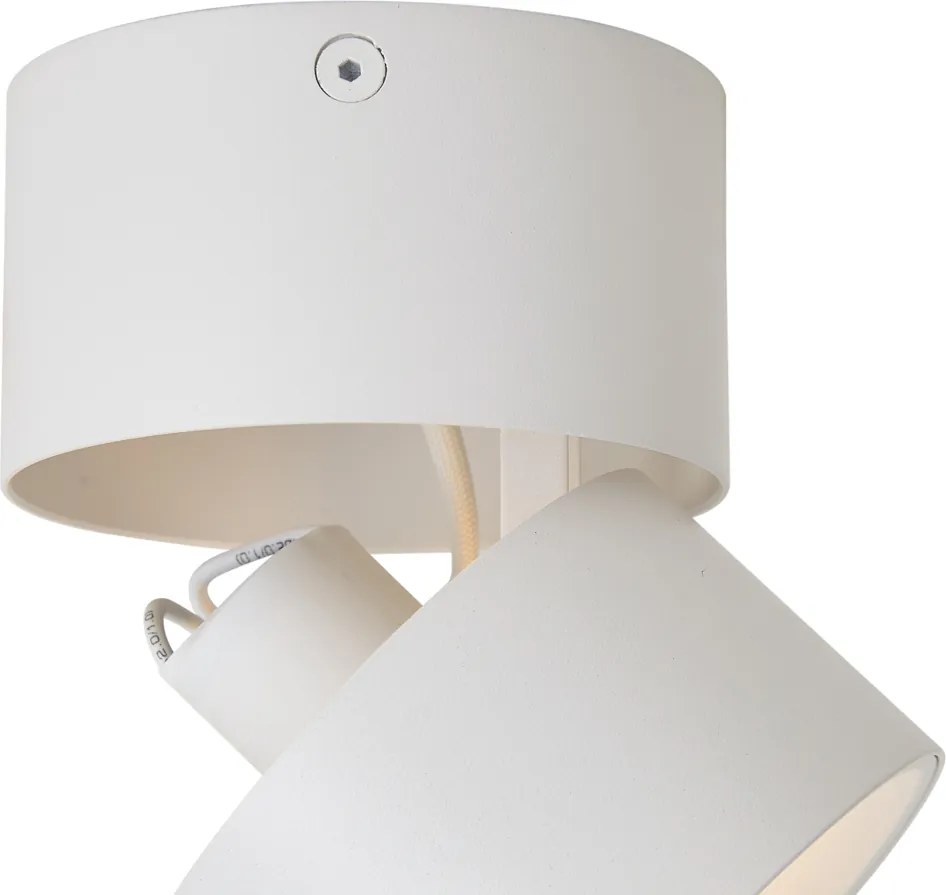 Faretto moderno da superficie bianco GU10 50mm orientabile - Echo
