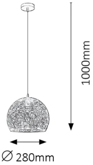 Rabalux 2276 - Lampadario a sospensione con filo MANORCA 1xE27/40W/230V