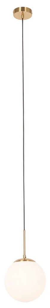 Lampada a sospensione smart oro con vetro opale incl. Wifi P45 - Flore