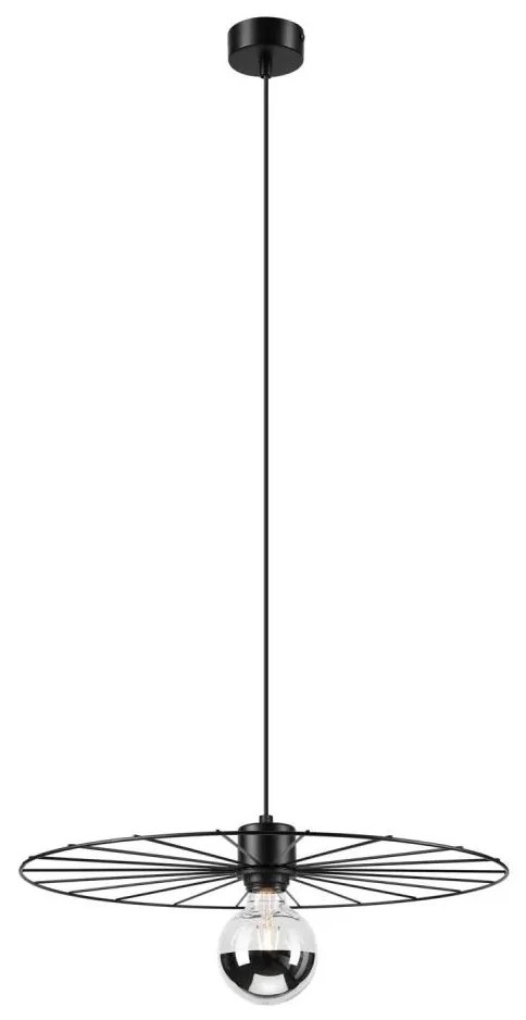 Lampadario a sospensione con filo MONTANA 1xE27/15W/230V diametro 45 cm nero