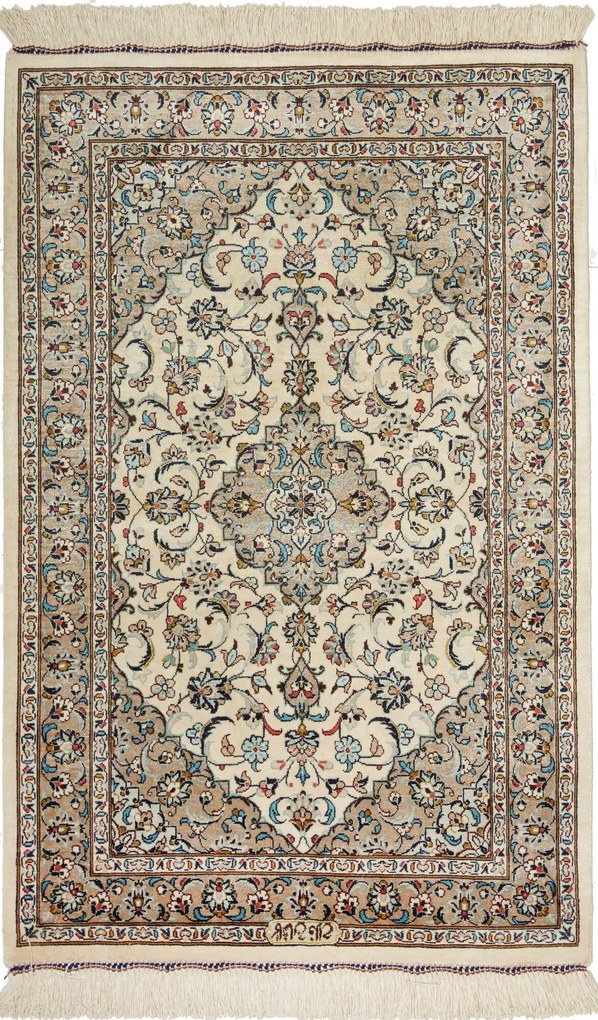 Ghom Tappeto 90x60 (Iran) Annodato A Mano