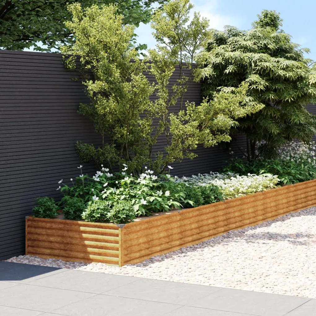 Fioriera Rialzata Da Giardino 1150x100x36 Cm İn Acciaio Corten /