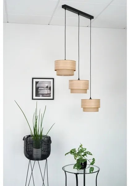 Brilagi - Lampadario a cavo MONTANA BOHO 3xE27/15W/230V marrone/nero