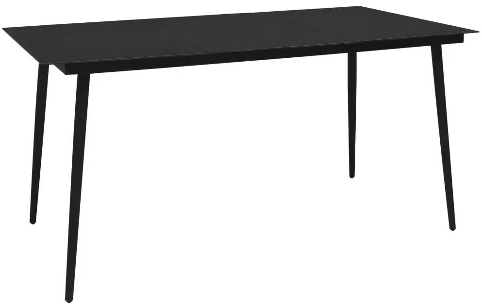Set da pranzo da giardino 7 pz in rattan pvc nero