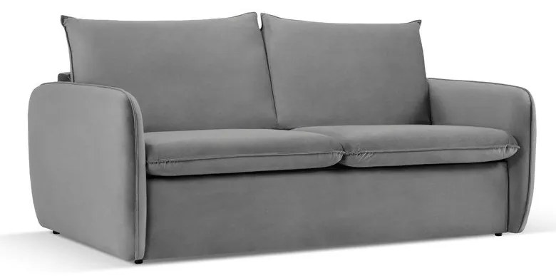 Divano letto in velluto grigio 194 cm Vienna - Cosmopolitan Design