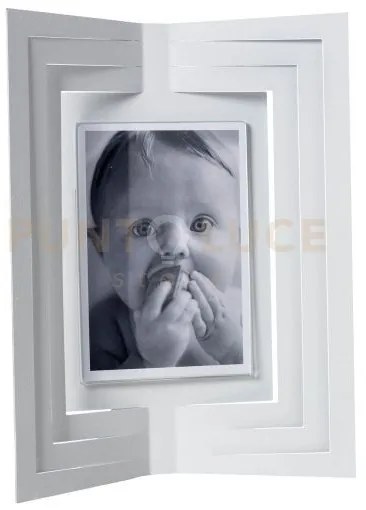 Portafoto di design vibra grande bianco marmo in ferro e polimetilm...