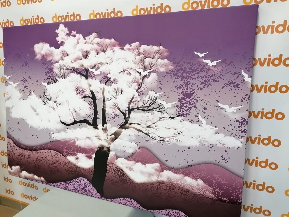 Stampa su tela – Albero immerso nelle nuvole