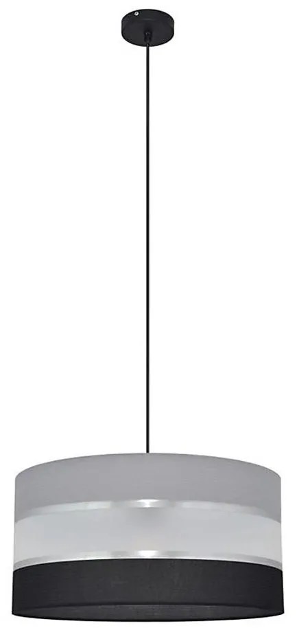 Lampadario a sospensione con filo HELEN 1xE27/15W/230V diametro 40 cm nero/grigio/argento