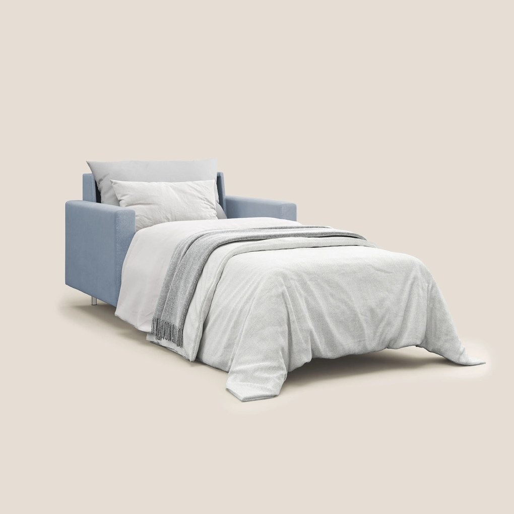 Megan poltrona letto in microfibra smacchiabile T11 carta da zucchero