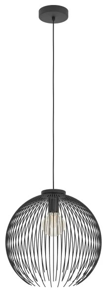 Eglo 901002 - Lampadario a sospensione con filo VENEZUELA 1xE27/40W/230V nero