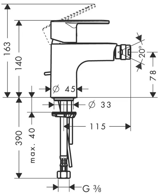 Miscelatore Per Bidet Monocomando Cromato Hansgrohe Talis E2 31622000