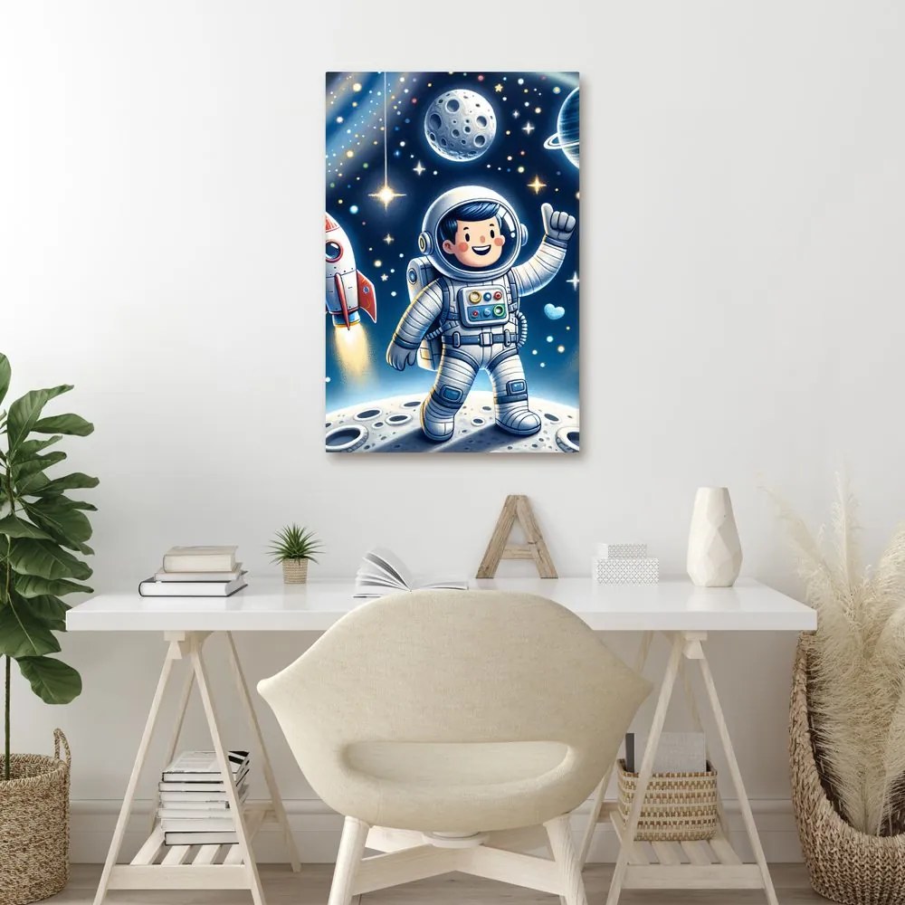 Quadro su tela – Sogni spaziali di un piccolo esploratore