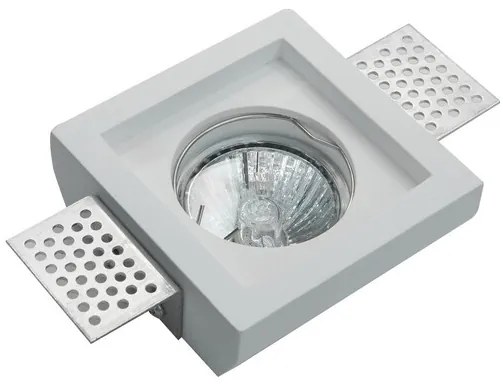 Portafaretto GU10 e MR16 Quadrato Gesso Pitturabile Ø100x100 mm