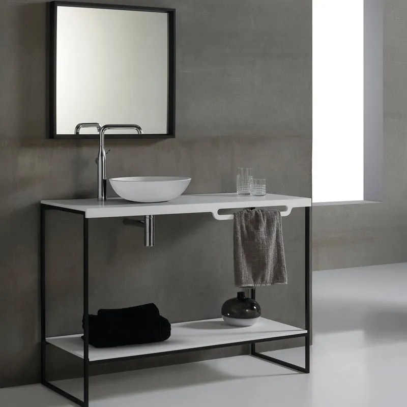 Top per lavabo Alec L 80 x H 48.5 cm bianco resina