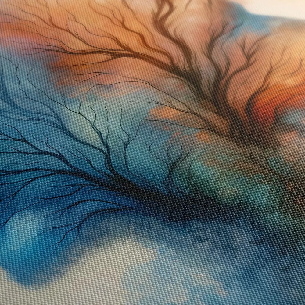 Quadro su tela – Volti nelle chiome degli alberi