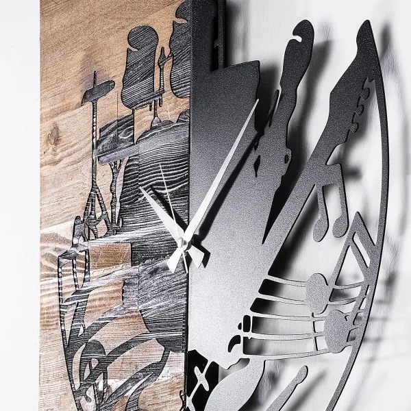 Orologio da parete 60x58 cm 1xAA legno/metallo