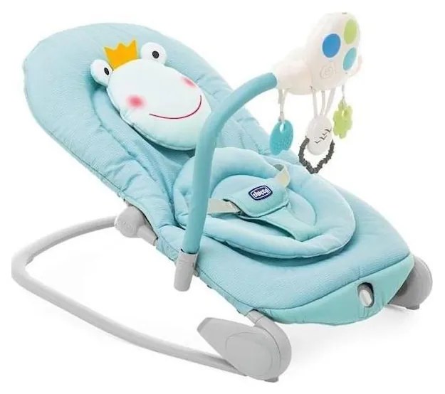 Chicco - Sdraietta vibrante per bambini con melodia BALLOON Froggy 2xAA + 1xLR20 blu
