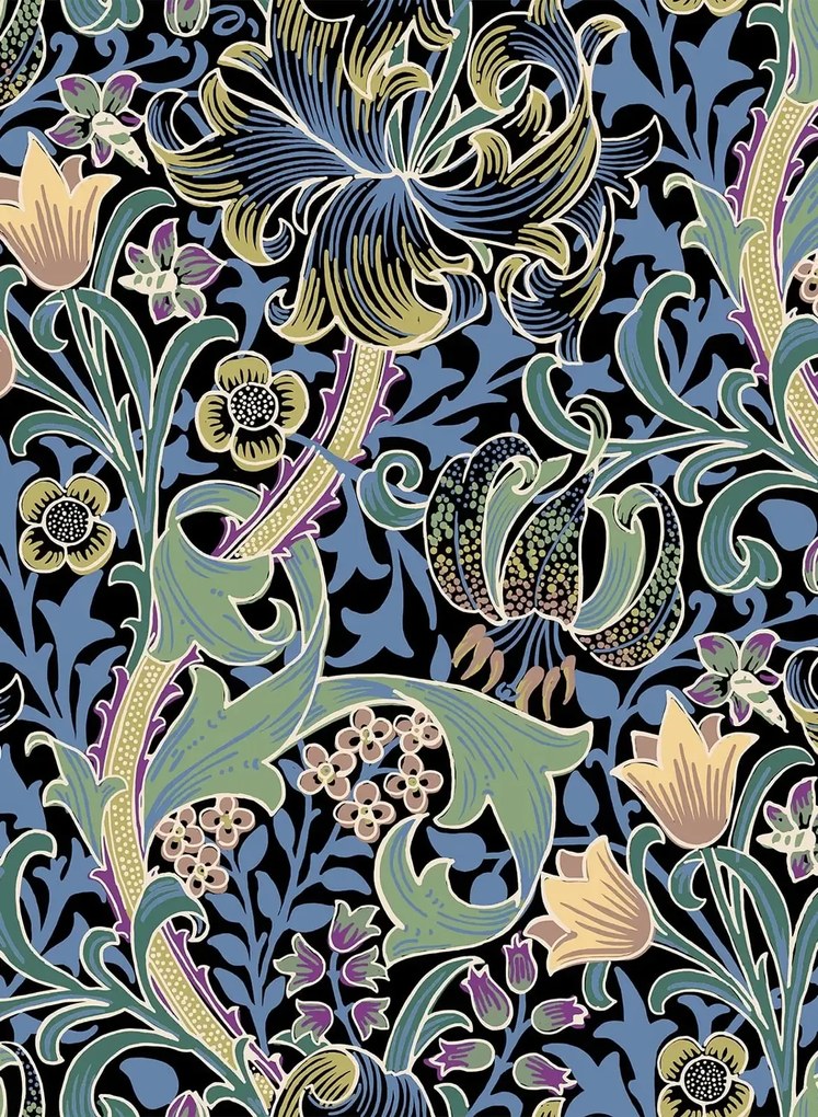 House of Hackney Tapete Golden Lily - Noir
