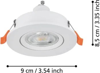 Eglo 902241 - Faretto da incasso LED BARRANCO 1xGU10/4,5W/230V bianco