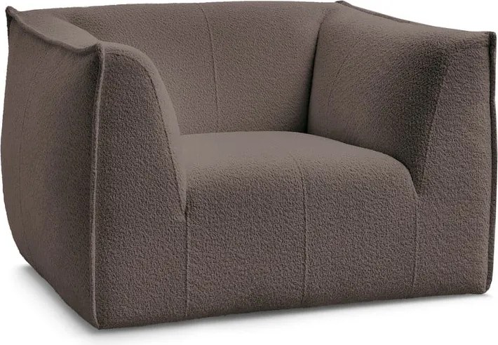 Poltrona marrone con rivestimento in bouclé Giorgia – Bobochic Paris