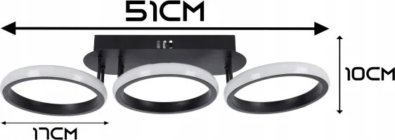 Plafoniera LED dimmerabile LED/30W/230V 3000-6500K nero Wi-Fi Tuya + telecomando