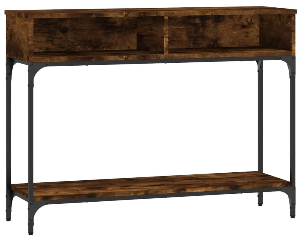 Tavolino consolle rovere fumo 100x30,5x75cm legno multistrato