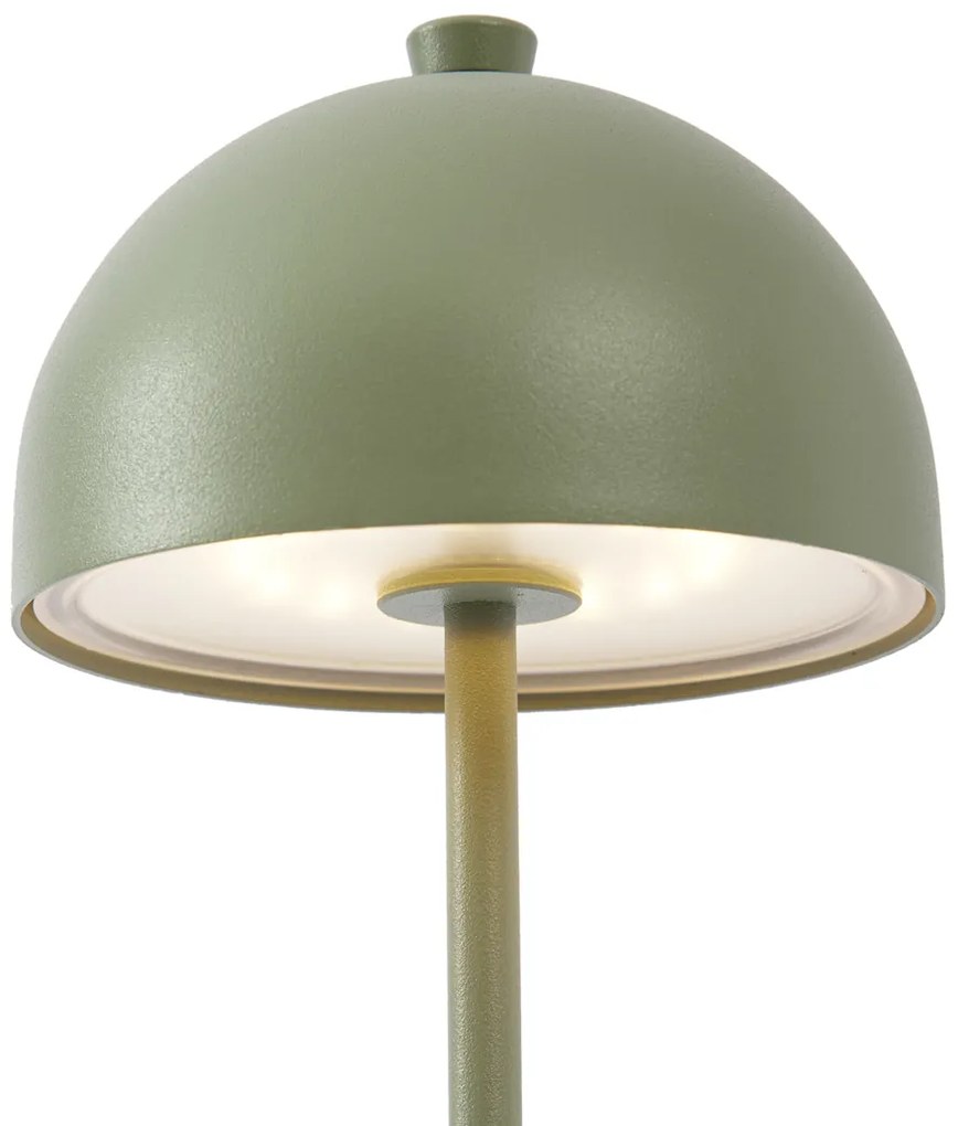 Lampada da tavolo verde con LED IP54 ricaricabile con stazione di ricarica - Squirrel