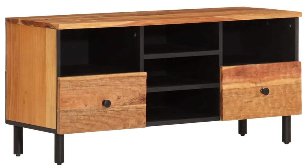 Mobile porta tv 100x33x46 cm in legno massello di acacia