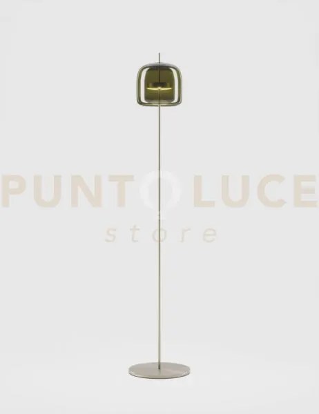 Jube lampada da terra p verde antico trasparente acciaio satinato l...