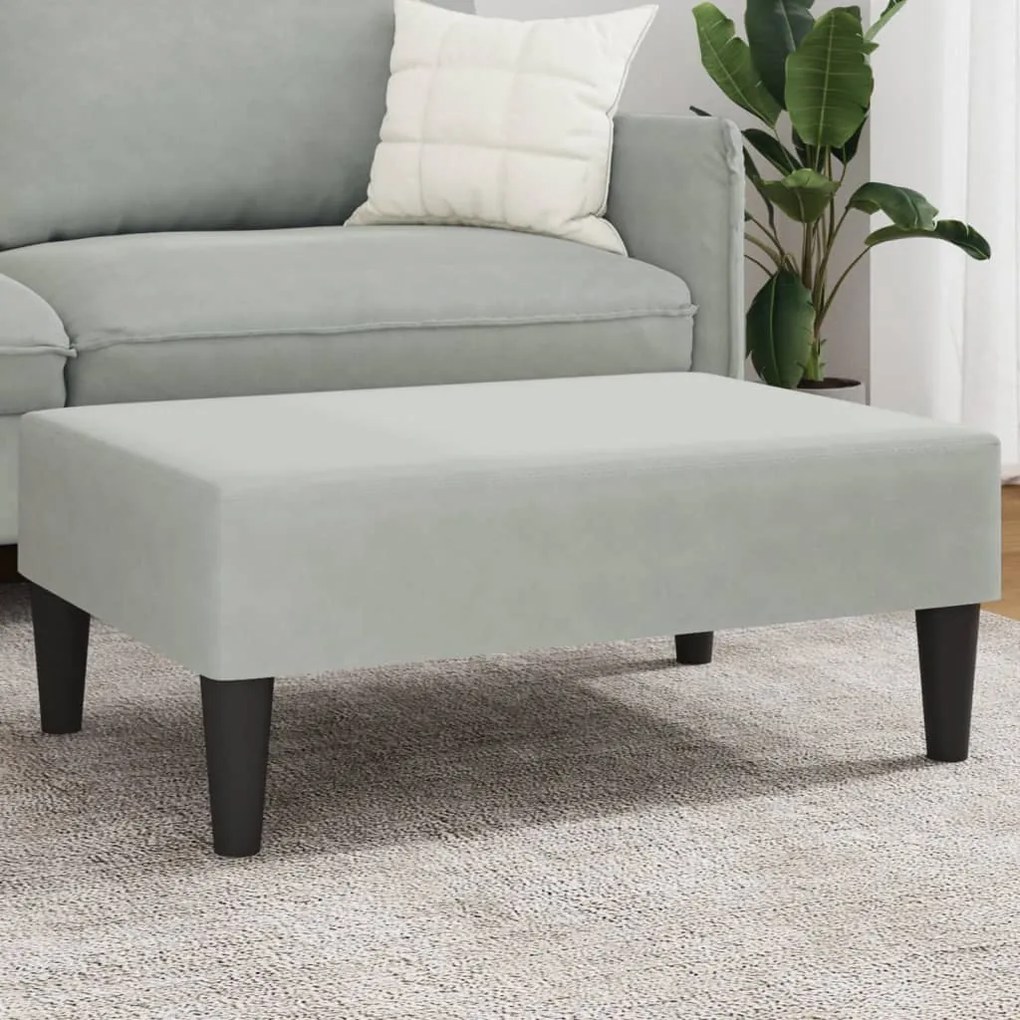 Poggiapiedi Grigio Chiaro 77x55x31 Cm İn Velluto /