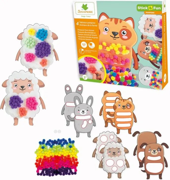 Stick & Fun - Pompon - Animali della fattoria