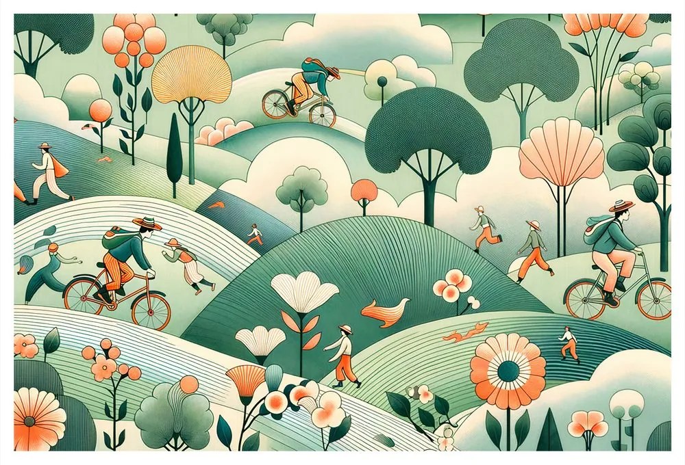 Quadro su tela – Gita in bici nel paesaggio