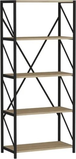 Libreria Industrial 5 Ripiani 64x30x150 Frida Rovere Chiaro