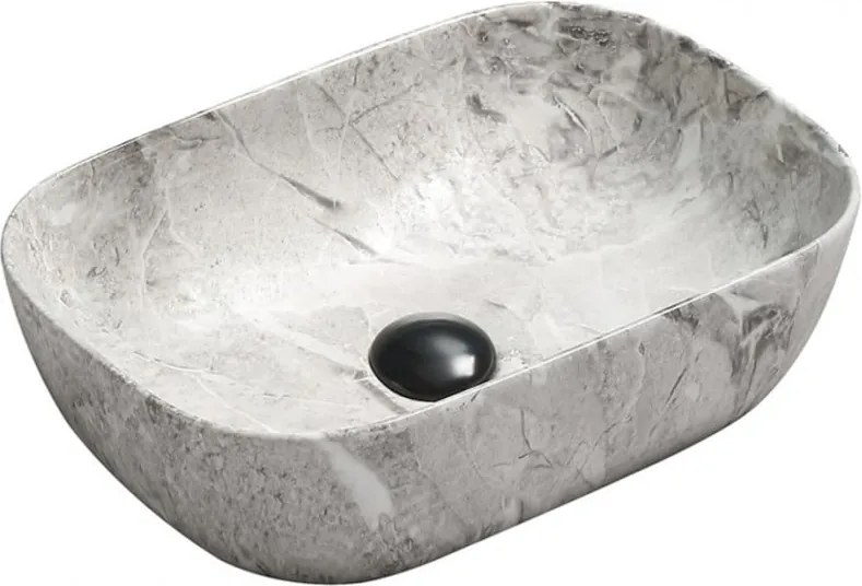Mexen Rita lavabo da appoggio 45 x 32 cm, pietra grigia - 21084598