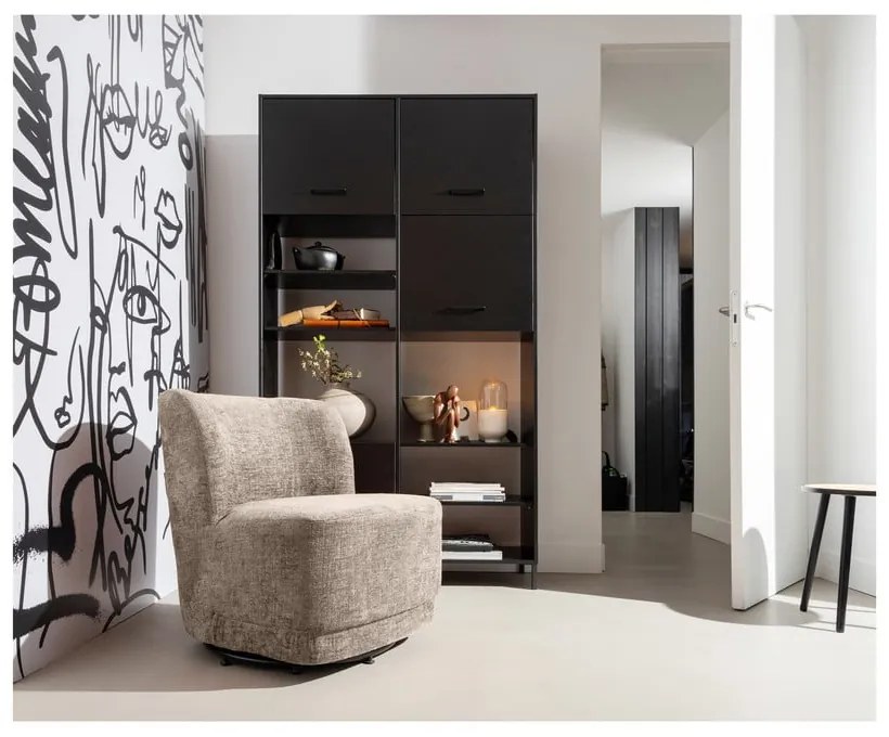 Poltrona in velluto marrone chiaro Atty - WOOOD