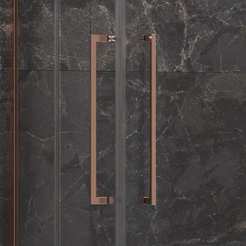 Kamalu - Box doccia 80x80 colore oro rosa battente | KT1000GR
