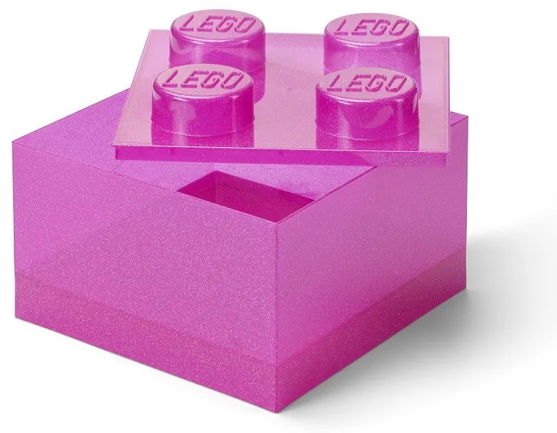 Scatola per bambini rosa in plastica 25x25x18 cm – LEGO®