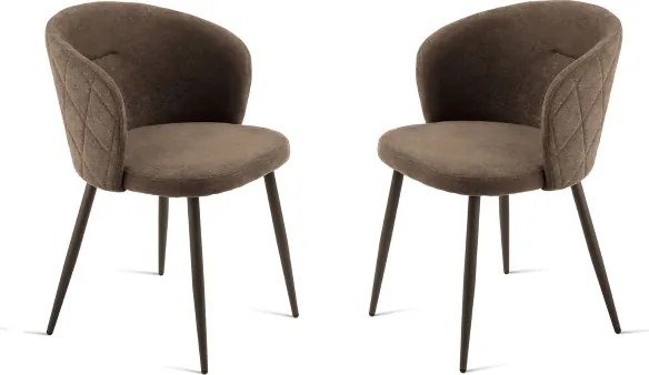 Sedia imbottita in tessuto Marrone e sruttura in metallo RUMBLE 2 sedie