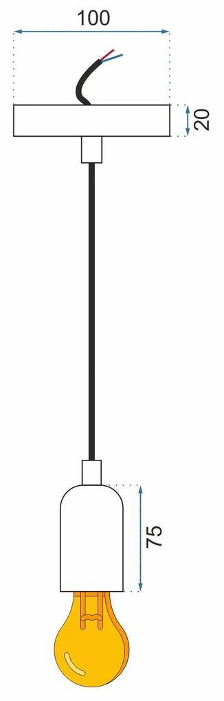 Lampada Da Soffitto Pensile Montatura Chrome Black APP353-1CP