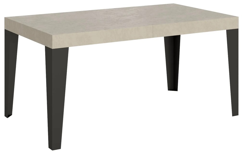 Tavolo allungabile Flame con telaio e gambe antracite, Cashmere / 90x160/264 cm