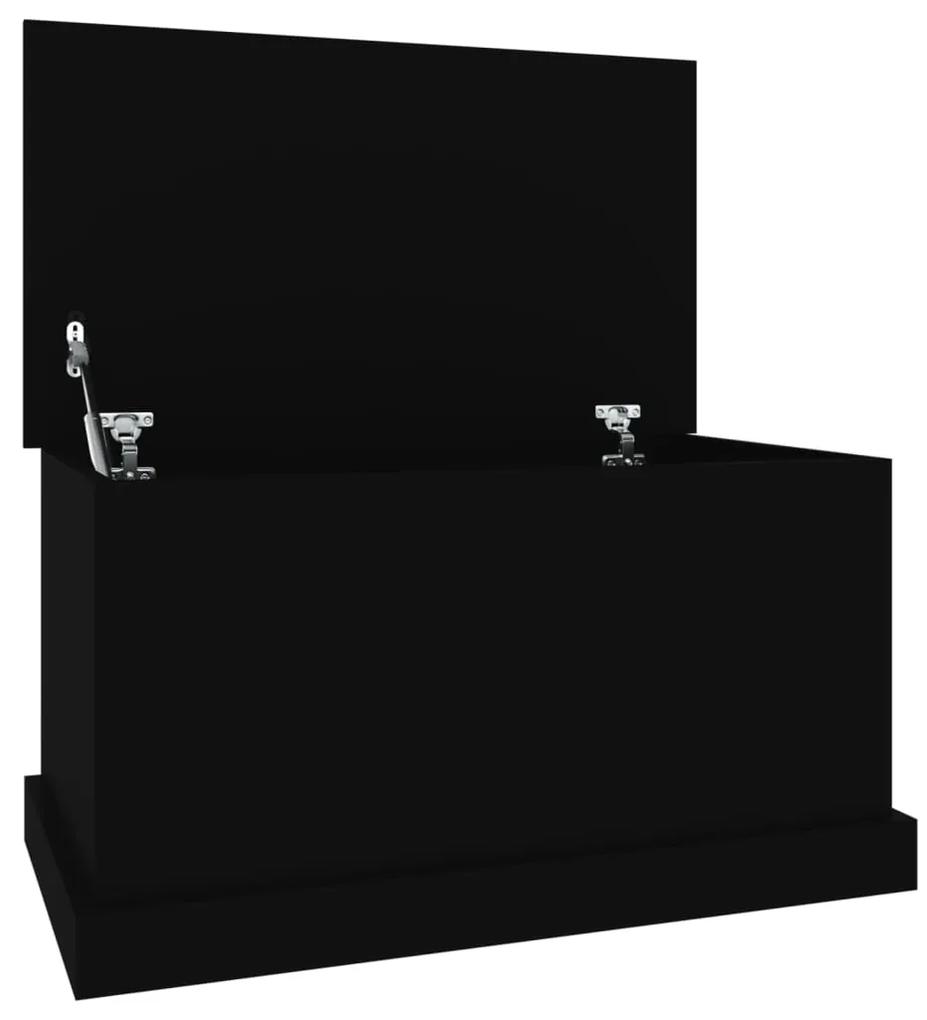 Contenitore portaoggetti nero 70x40x38 cm legno multistrato
