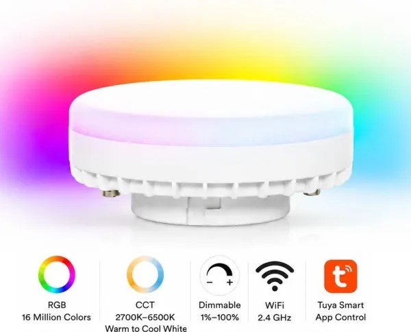 BRILAGI - LED RGB dimmerabile, faretto da parete STRIPY 1xGX53/14W/230V Wi-Fi Tuya, nero