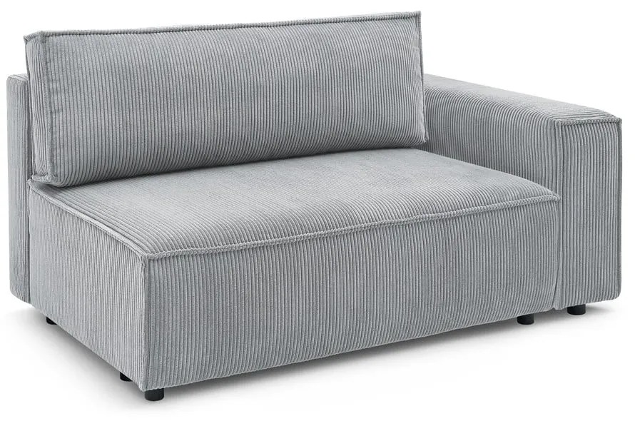 Modulo divano in velluto a coste grigio chiaro, angolo destro Nihad modular - Bobochic Paris