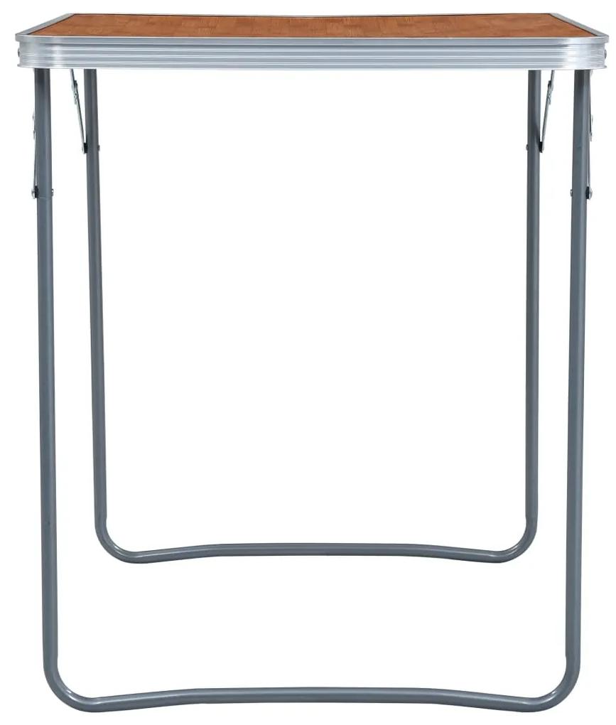 Tavolo da Campeggio Pieghevole con Telaio in Metallo 80x60 cm