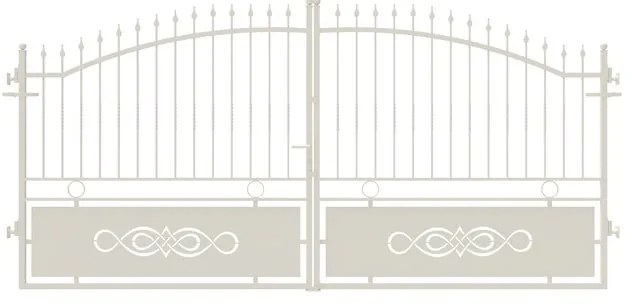 Cancello manuale battente Lavaredo in ferro, apertura centrale, L 408.5, H 165-195 cm, di colore bianco