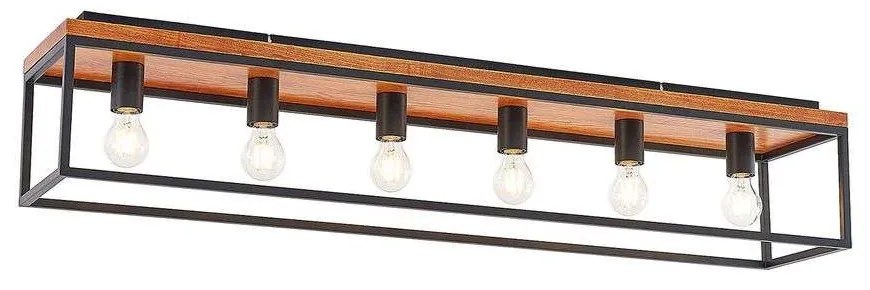 Lindby - Miravi 6 Plafoniera Wood/Black Lindby