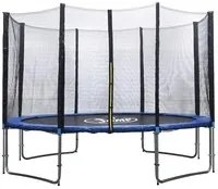 Trampolino Tappeto Elastico con Rete 400 cm in Acciaio Galvanizzato Galvanizzato Blu