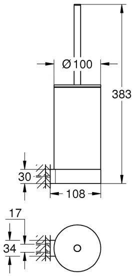 GROHE 41076000 - Set per la pulizia del WC SELECTION, finitura cromo lucido